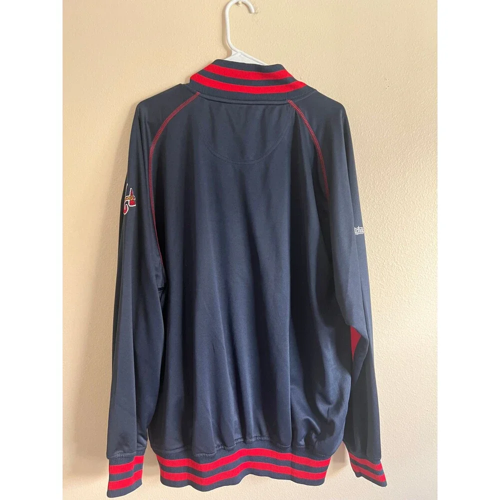 Stitches Atlanta Braves Full Zip Men's Jacket Size XL‎ Navy Embroidered